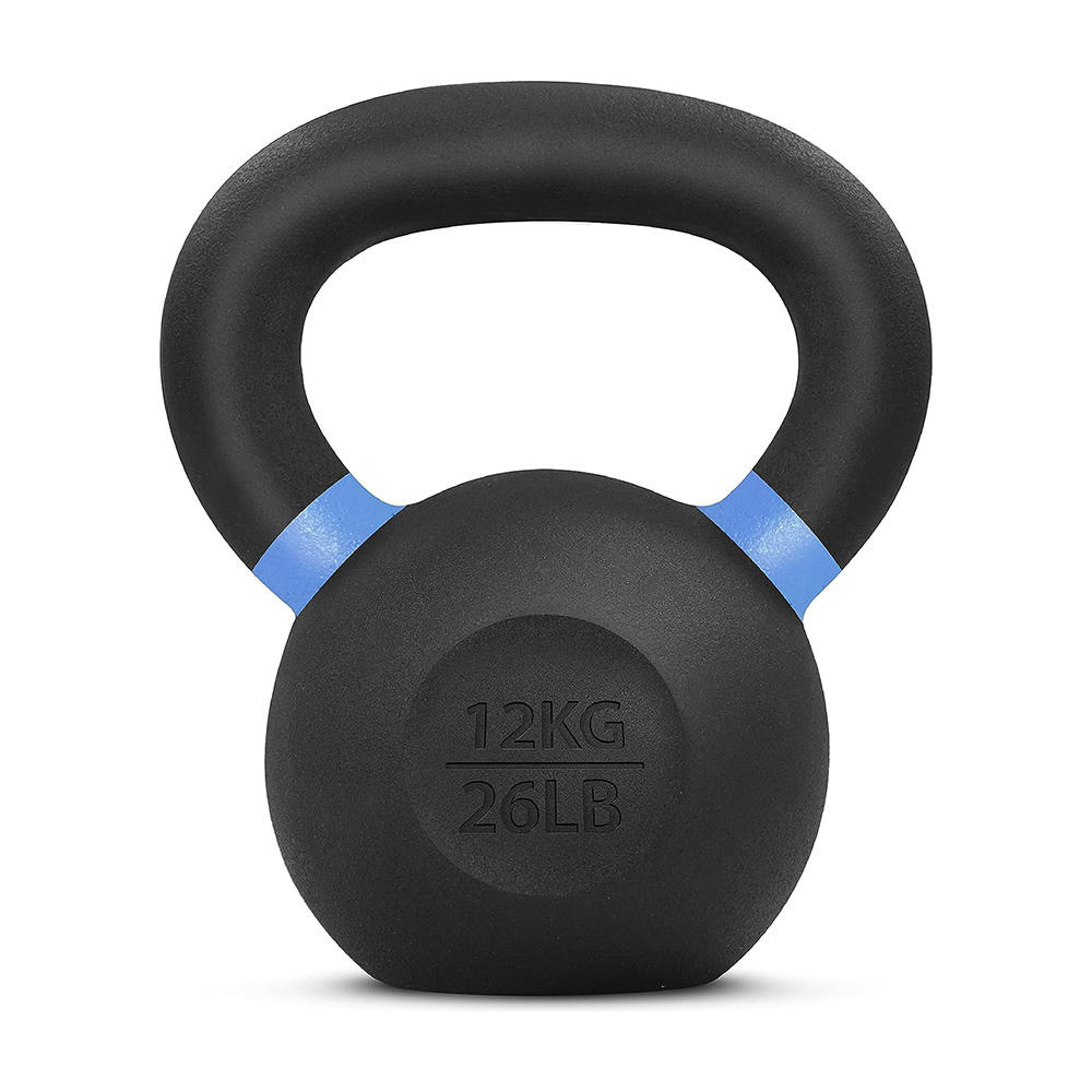 Portable 12KG 26LB Rust-Resistant Cast Iron Kettlebell Powder Coated Fitness Level Tool