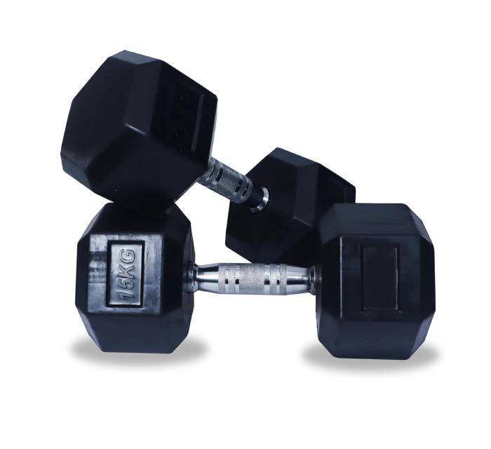 High Quality Black Rubber Coated Hexagonal Dumbbells Factory Direct Wholesale Price Fitness Gym Weights for Men