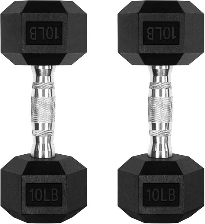 High Quality Gym Fitness 10kg 20kg 30kg 40kg 50kg Cast Iron Rubber Coated Hexagon Dumbbell Set