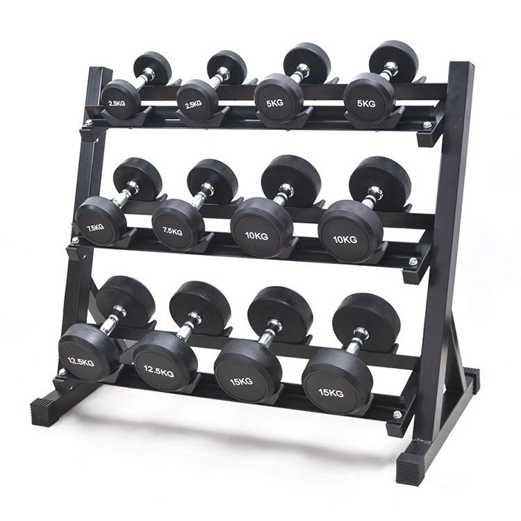 MEET High Quality Home Gym Custom Logo 2.5-50 KG 5-110 LB Chrome Handle Black PU TPU Round Dumbbell Sets for Weightlifting