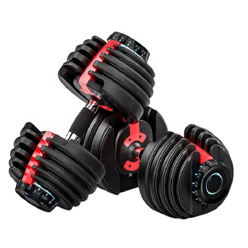 Custom Logo Weightlifting Fitness Heavy Free Weights Adjustable 20KG 30KG Chrome Dumbbell Barbell Set