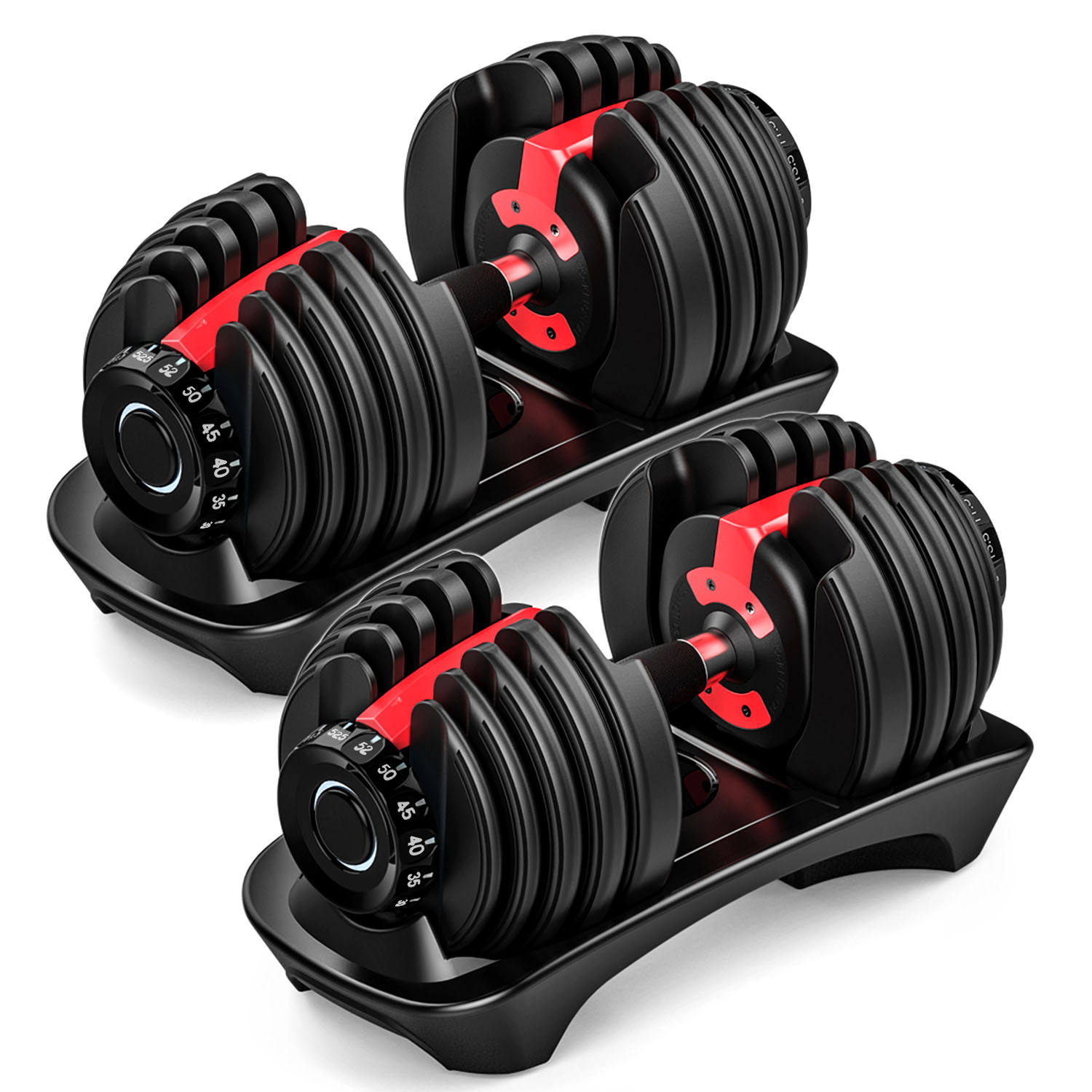 Rouser Newly Designed 3-in-1 Adjustable Dumbbell Kettlebell Set 24kg 52.5 lb Fast Adjustable Dumbbells and Barbells
