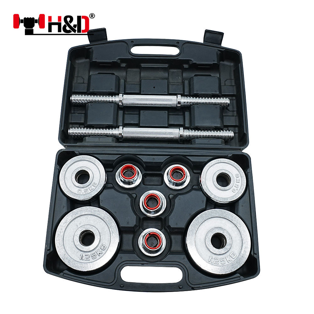 China Factories Gold Electroplated Dumbelllow Price and Barbell Set 2 in 130 kg Sets Quare Adjustable Dumbbells