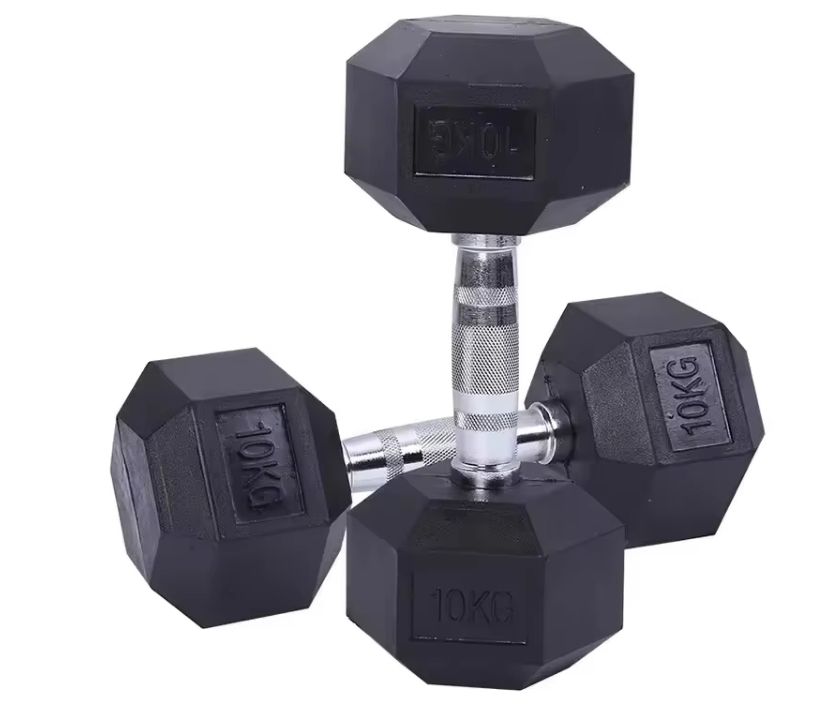 Wholesale Price China Manufacturer Home Gym 1-70 Kg 1-125 Lb Set Free Weights Cast Iron Rubber Coated Hex Hexagon Dumbbell