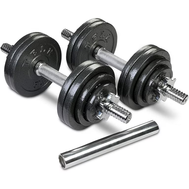 Heavy-Duty Rubber Coated Round Dumbbell Set - Adjustable Durable, Anti-Slip and Ideal for Home Gym & Commercial Fitness Training