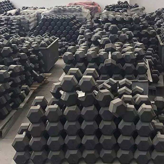 Gym Used Factory Supplied Cheap Hex Rubber Dumbbell