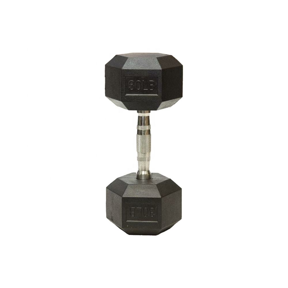 Dumbbell Set Rubber Round End Dumbbell Heavy Weights Barbell Metal Handles for Strength Training Home Gym Exercise Equipment
