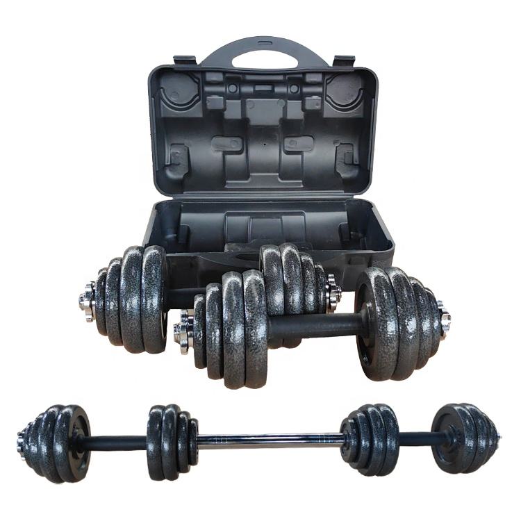 China Factory Wholesale 30 Kg Cast Iron Adjustable Dumbbell Set Black Paint Custom Logo for Arm Workout Competitive Price