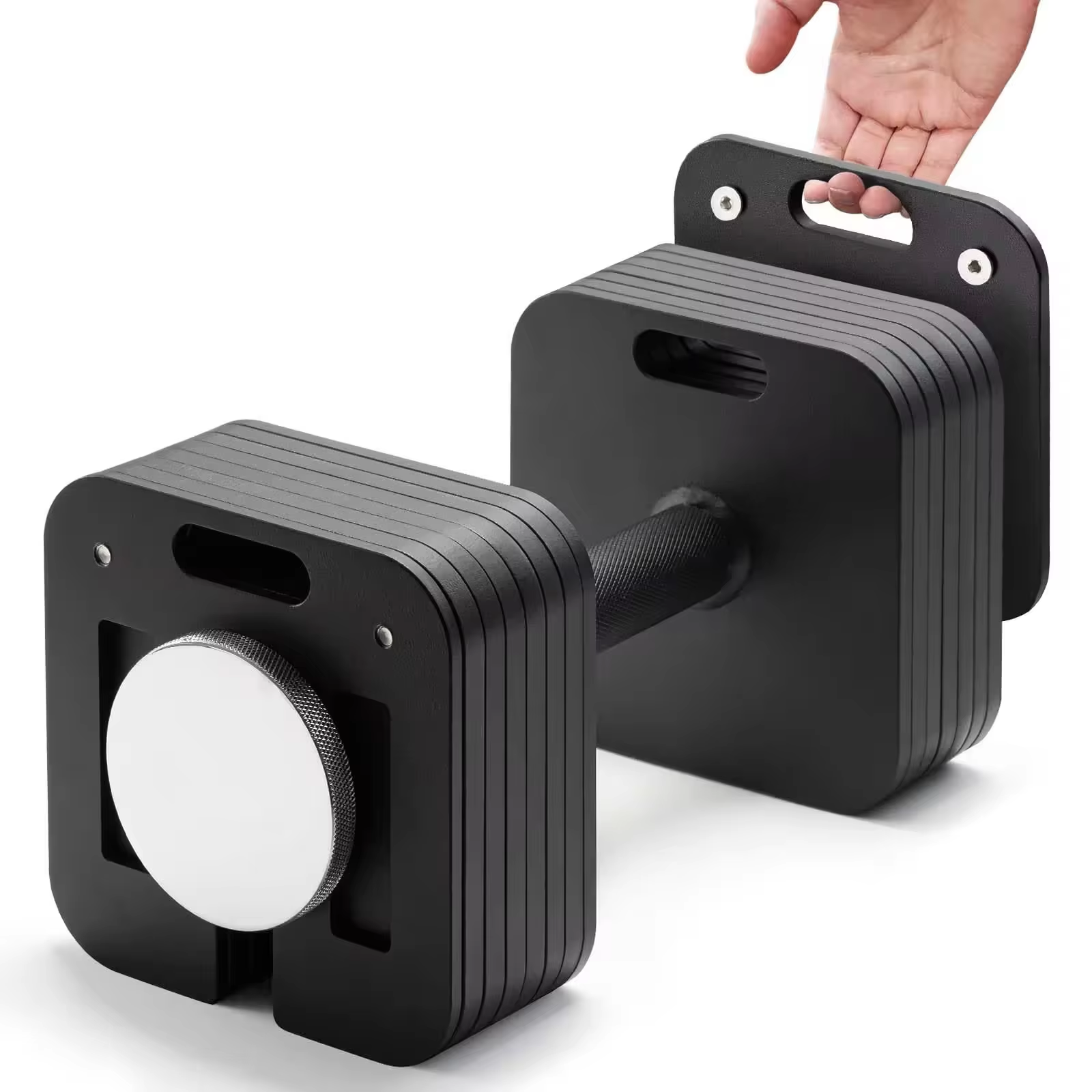 Adjustable Dumbbells 10-50/80LBS 5 Pound Increments Quick-Lock Square Weight Set Anti-Slip Steel Handle Home Gym