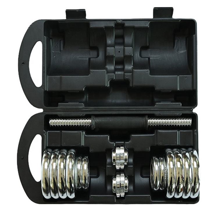 15KG Gym Cast Iron Equipment Free Weights Lifting Chrome Dumbbell Set Dumbbells