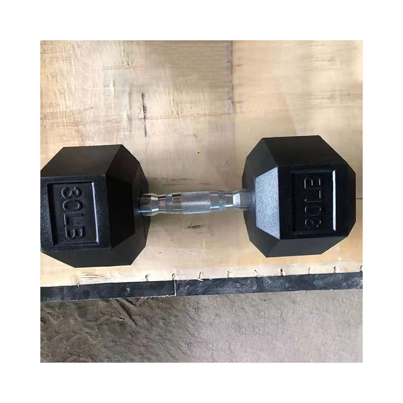 Wholesale China Manufacturer Custom Free Weight Gym 3-100 LB 1-60 KG Set Metal Handle Cast Iron Rubber Hex Hexagon Dumbbell