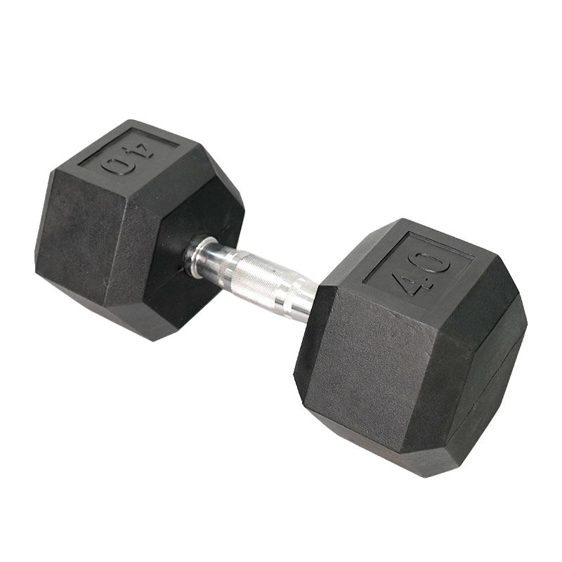 Manufacture Supply KG Model Hex Dumbbell Black Rubber Coated Hex Dumbbells Set for Body Home Gym Fitness Training