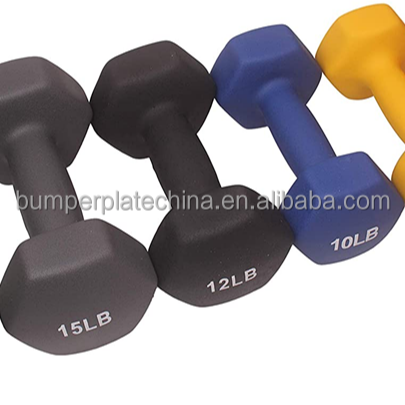 Indoor Entertainment Coated Dumbbel Vinyl Hex Hexagon Dumbbells