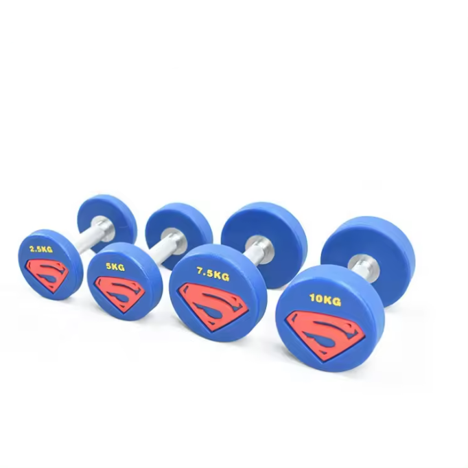 Dumbbell Rubber Hexagonal Dumbbells Custom Logo Wholesale Dumbells1-100LB 2-50KG Set Cast Iron Rubber Hex Dumbbell