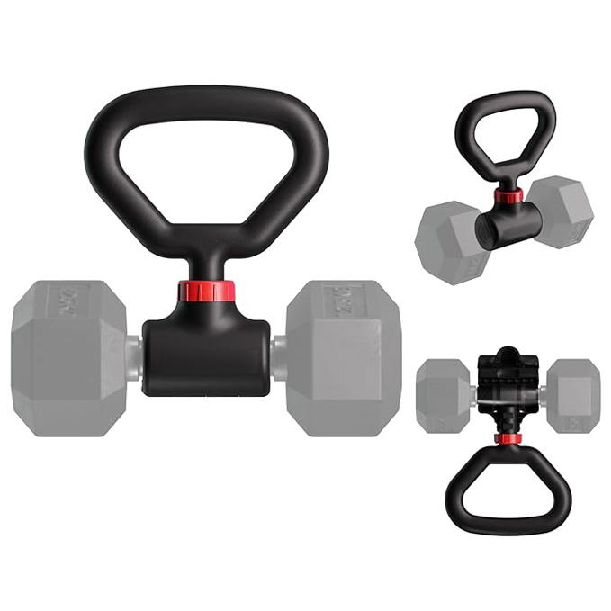 Dumbbell Converter Barbell Set and Kettlebell for Home Fitness Adjustable & up to 200 lb Capacity for Weight Lifting