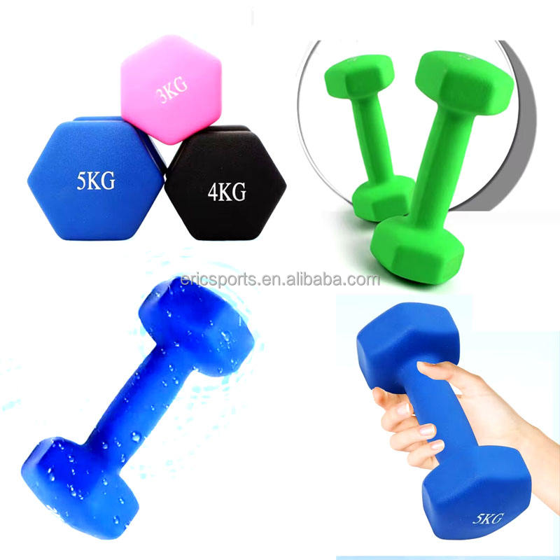 Wholesale High Quality Hex Vinyl Dumbbells 3lb 5lb 8lb 10lb 12lb PVC Dumbbells Set Gym Dumbbell