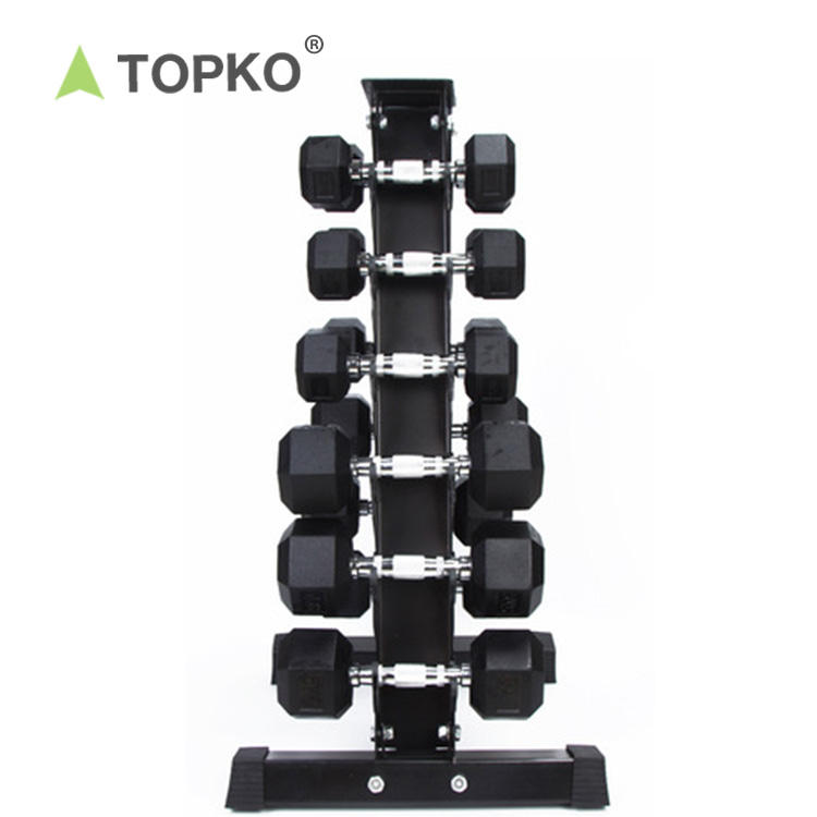 Wholesale Dumbbells and Dumbbell Rack Rubber Hex Dumbbell Set With Rack Gym Exercises