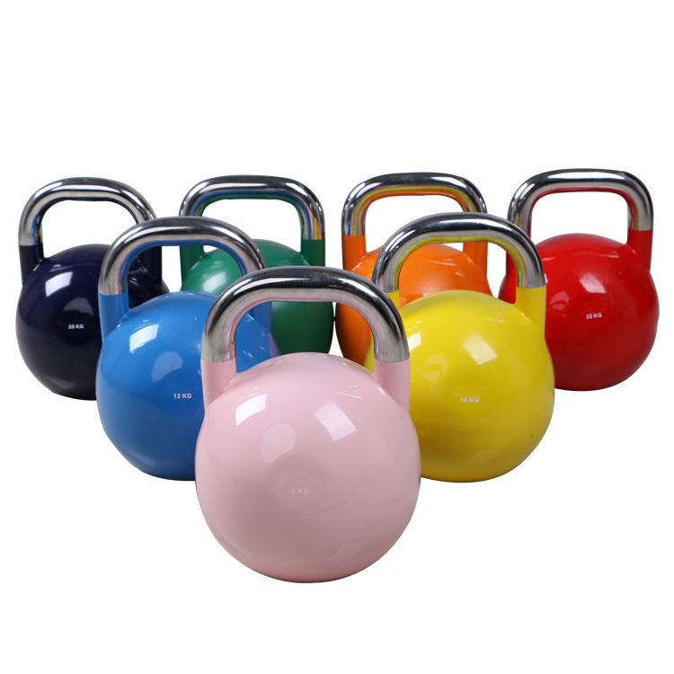 Strength Training Weight Lifting 4-32kg Kettlebells Color Steel Competition Kettle Bells Adjustable Cheap Cast Iron Kettlebell