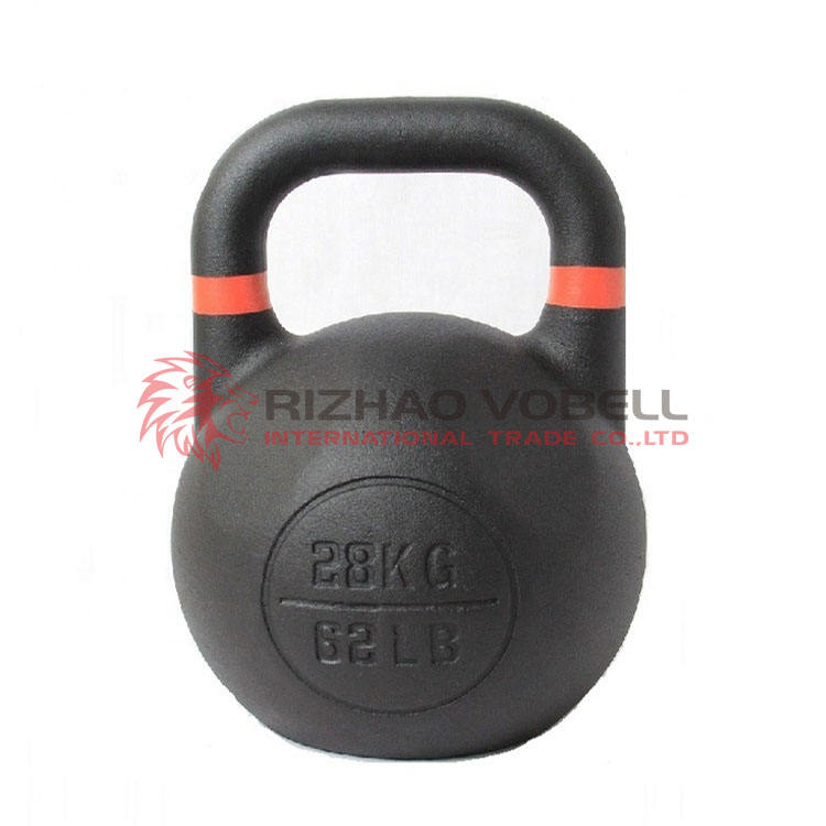 Hot Selling Price Powder Coated Steel Kettlebell Gym Fitness Training 8-44kg Competition Kettlebell for Competition Use