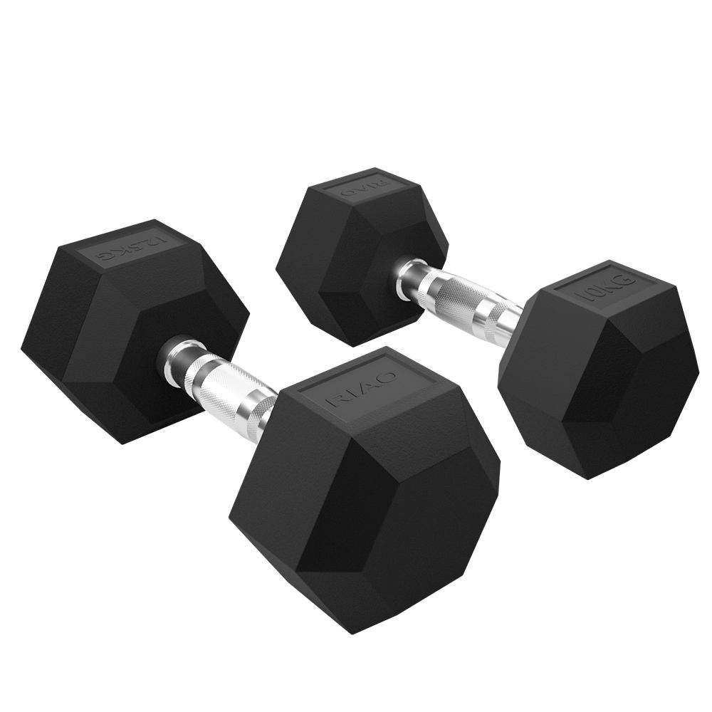 Manufacture Price Gym Used Solid Weights Hex Rubber Dumbbell Set Hexagonal Dumbbell