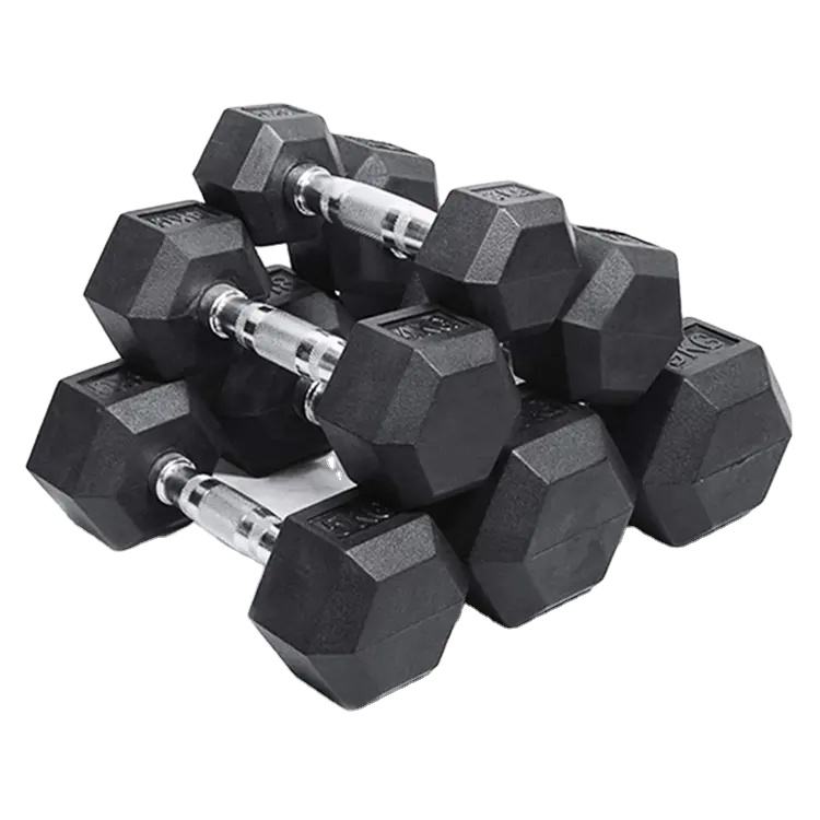 Commercial Fitness Exercise Workout Exercise 5kg 10lb 10kg 20kg 30kg Rubber Hex Gym Hex Dumbbell Weight Set