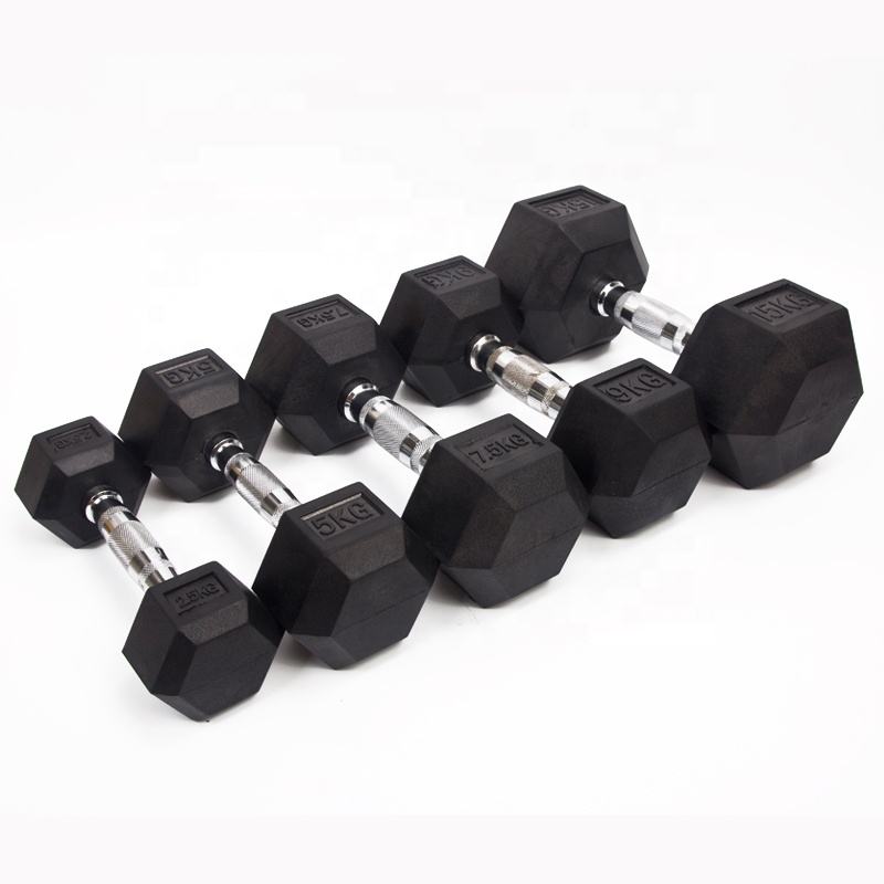Best 2024 New Factory Wholesale Gym Equipment Rubber Hex Dumbbell Sets Gym Fitness Equipment