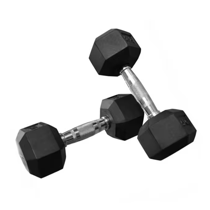 Wholesale Rubber Hex Dumbbells 7.5 10 12.5 15 20 25 kg Weight Dumbell for Bodybuilding