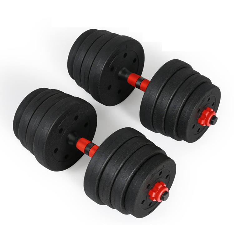 Adjustable Weight Dumbbell and Barbell Set Household Fitness Equipment for Beginners Made of Durable Rubber