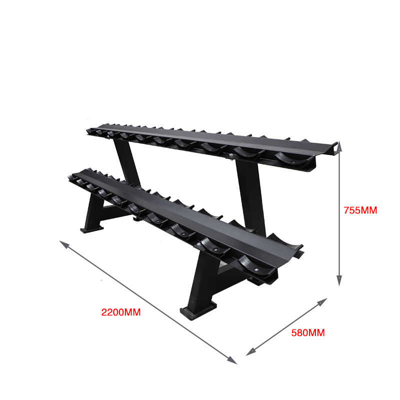Commercial Gym Equipment Foldable 10 Pair Dumbbell Stand Two Tier Dumbbell Rack
