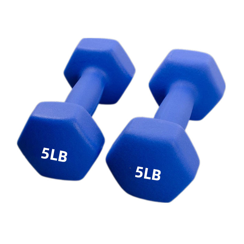 Hex Colorful Hexagonal Sport Fitness Exercise Gym Neoprene Coated 5lb 6lb 7lb 10lb 11lb 12lb Weight Vinyl Dumbbell