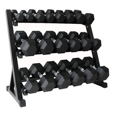 Wholesale Rubber Hex Dumbbell Sets with Rack: Stable Wholesale Rubber Hex Dumbbell Sets with Rack: Stable