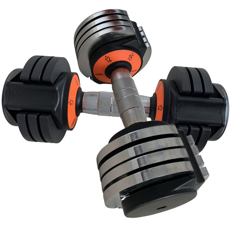 Chrome Fixed Dumbbell with Rubber Cap and Handle