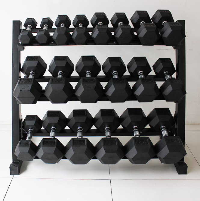 High Quality OEM/ODM Free Weight Lifting Hex Dumbbell in Stock 2.5kg--60kg Rubber Coated Hex Dumbbell