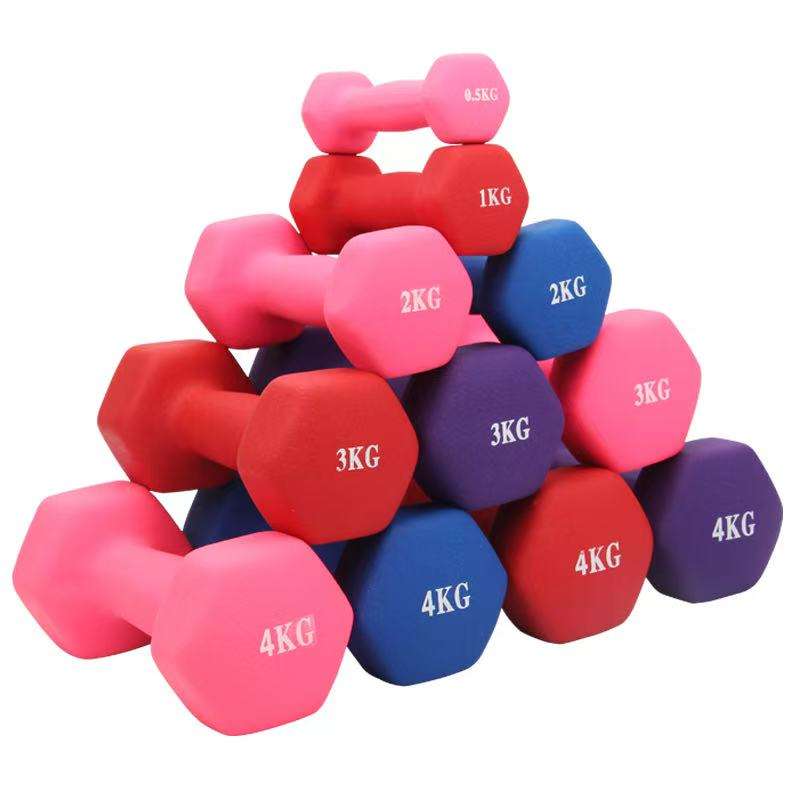 Home Gym Yoga Pilates Fitness Set Free Weight Strength Training Silicone Dumbbell Power Ring Weightlifting Barbell Bar Beam