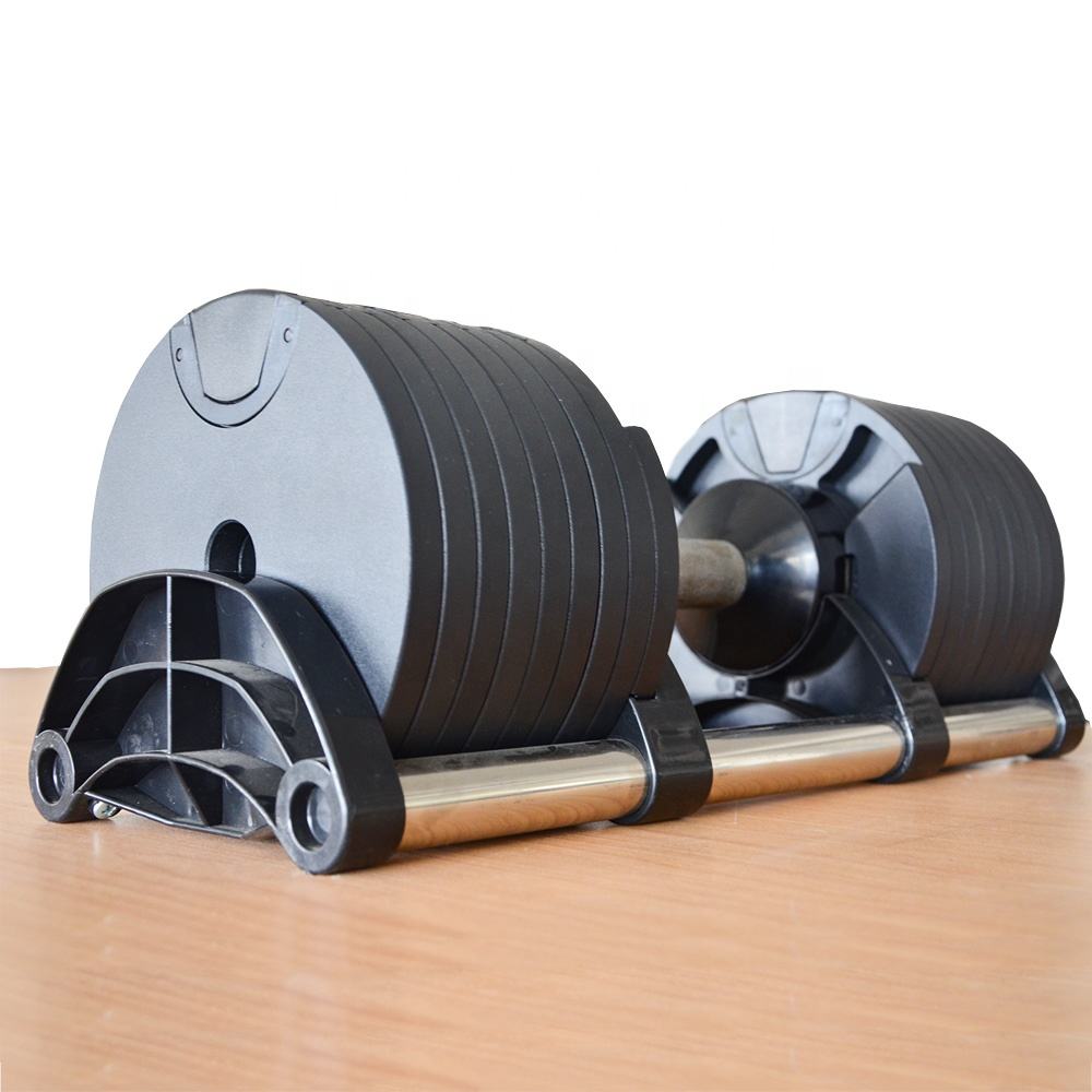 Fitness Room Dropshipping Barbell Set 40kg 80lb Black Adjustable Dumbbell for Home