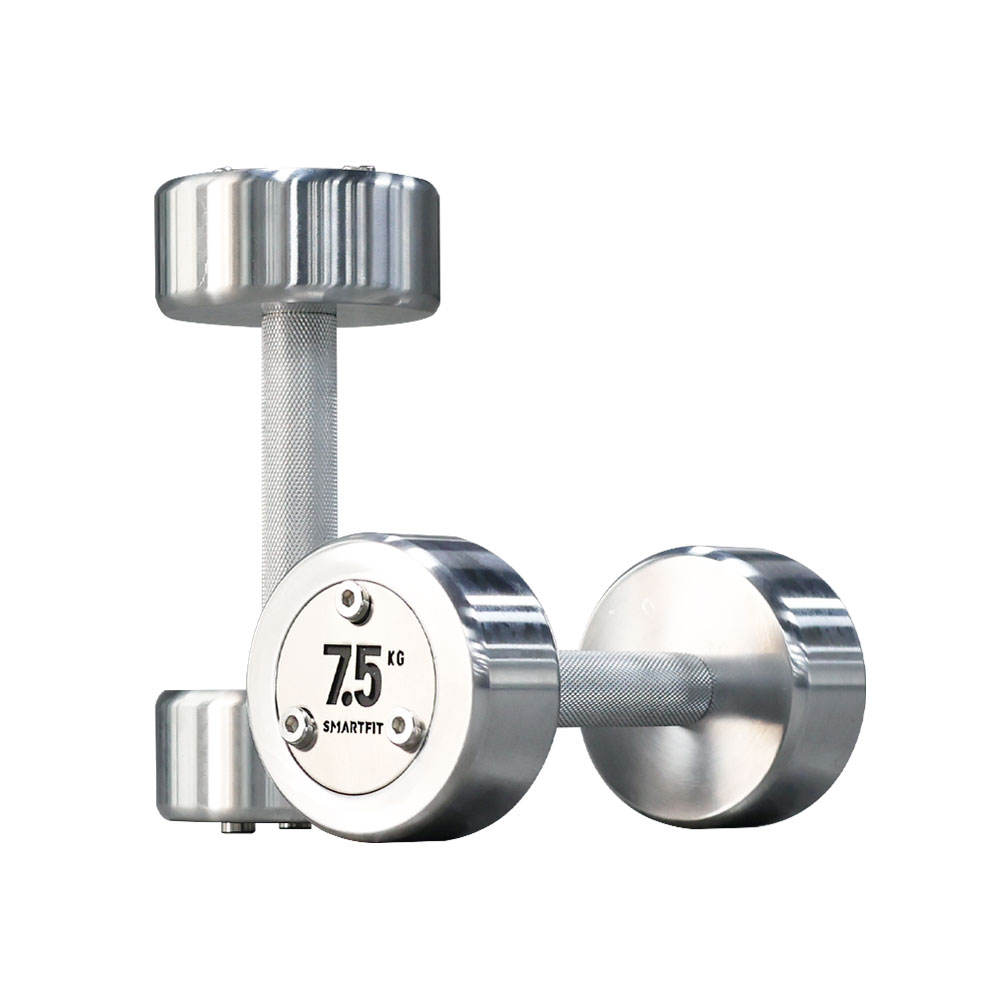 Round Head Fixed Dumbbells 1-50kg Fitness Weight Lifting Chromed Stainless Steel Dumbbell Set Dumble