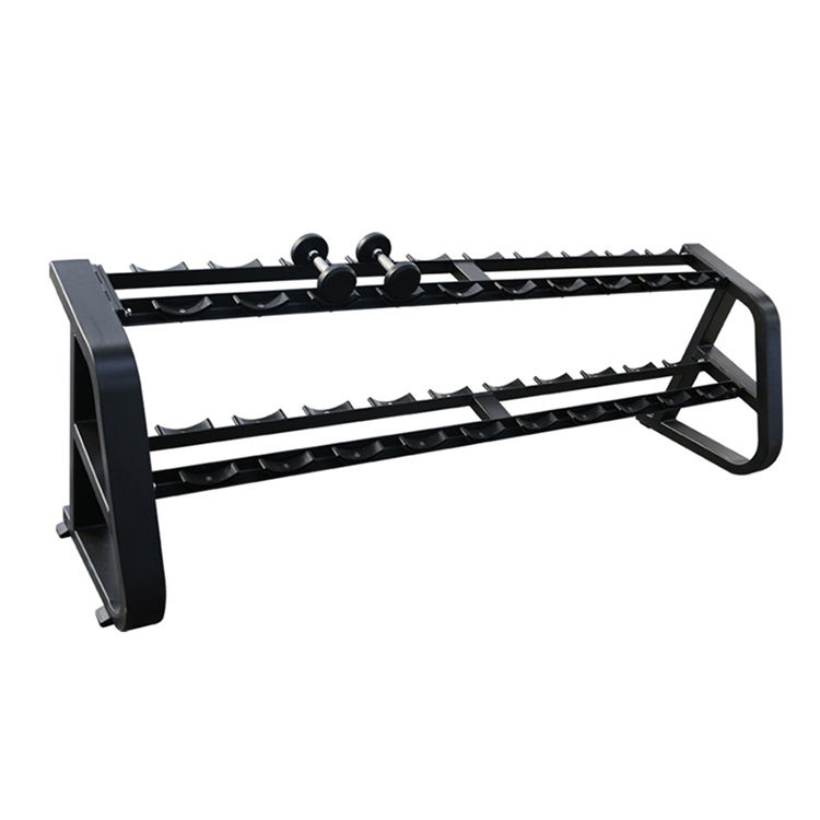 SMARTFIT Fitness Gym 2 Tier Dumbbells Set Commercial Rack Stand Storage 10 Pairs