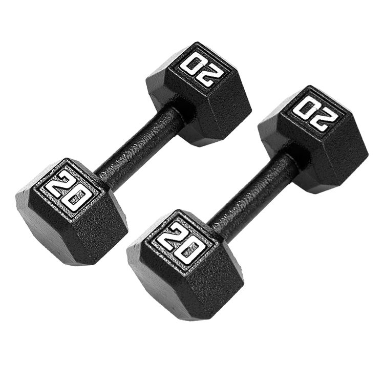 Wholesale Hex Dumbbell Basics Neoprene Workout Dumbbell Fitness 5 10 20 30 40 50LB Set Cast Iron Hex Painted Dumbbells