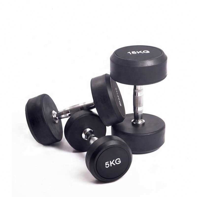 XOYOOU Home Fitness Gym Equipment Weightlifting Training Heavy Duty Rubber Coated Round Head Dumbbells