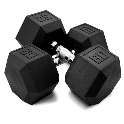 Factory Direct 17.5kg Hex Rubber Dumbbells Coated with High Quality Rubber Dumbbells for Effective Workouts
