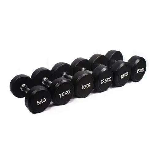 5-100LB Wholesale Rubber Hexagonal Dumbbells for Gym Equipment & Weightlifting Fitness Training Hex Dumbbell Set