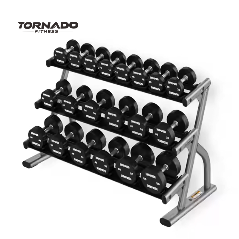 Three Tier Long Saddle Dumbbell Rack Fitness for Gym Strength Training