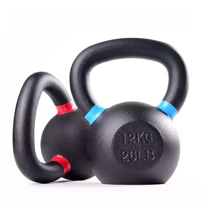 High Quality Training Fitness Gym 12kg Kettlebell Strength Vinyl Coated Competition Kettlebells Cast Iron Custom logo With Grip