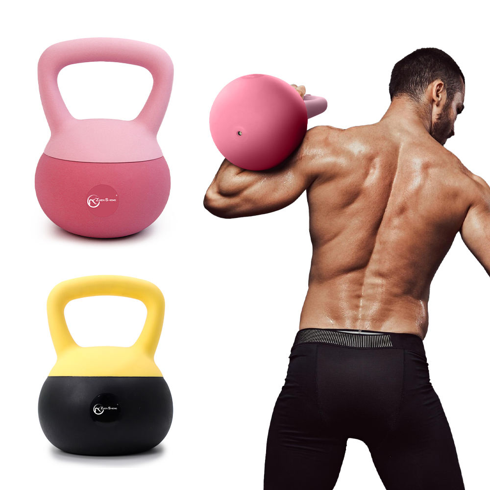 Zhensheng Top Quality Home Fitness Exercise 2kg to 12kg Training Equipment PVC Soft Double Color Kettlebell