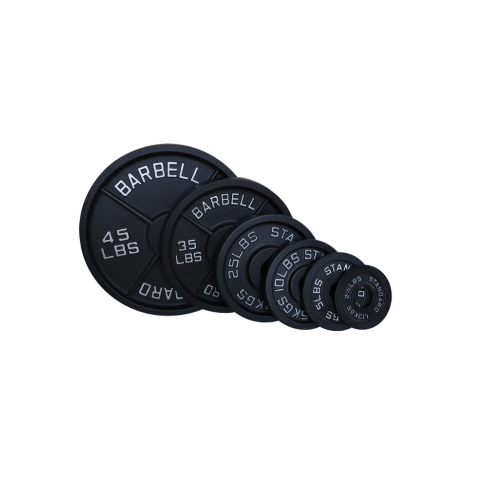 Factory Custom Logo Gym Equipment Black Rubber Barbell Weight Bumper Plates for Weight Lifting Free Weights