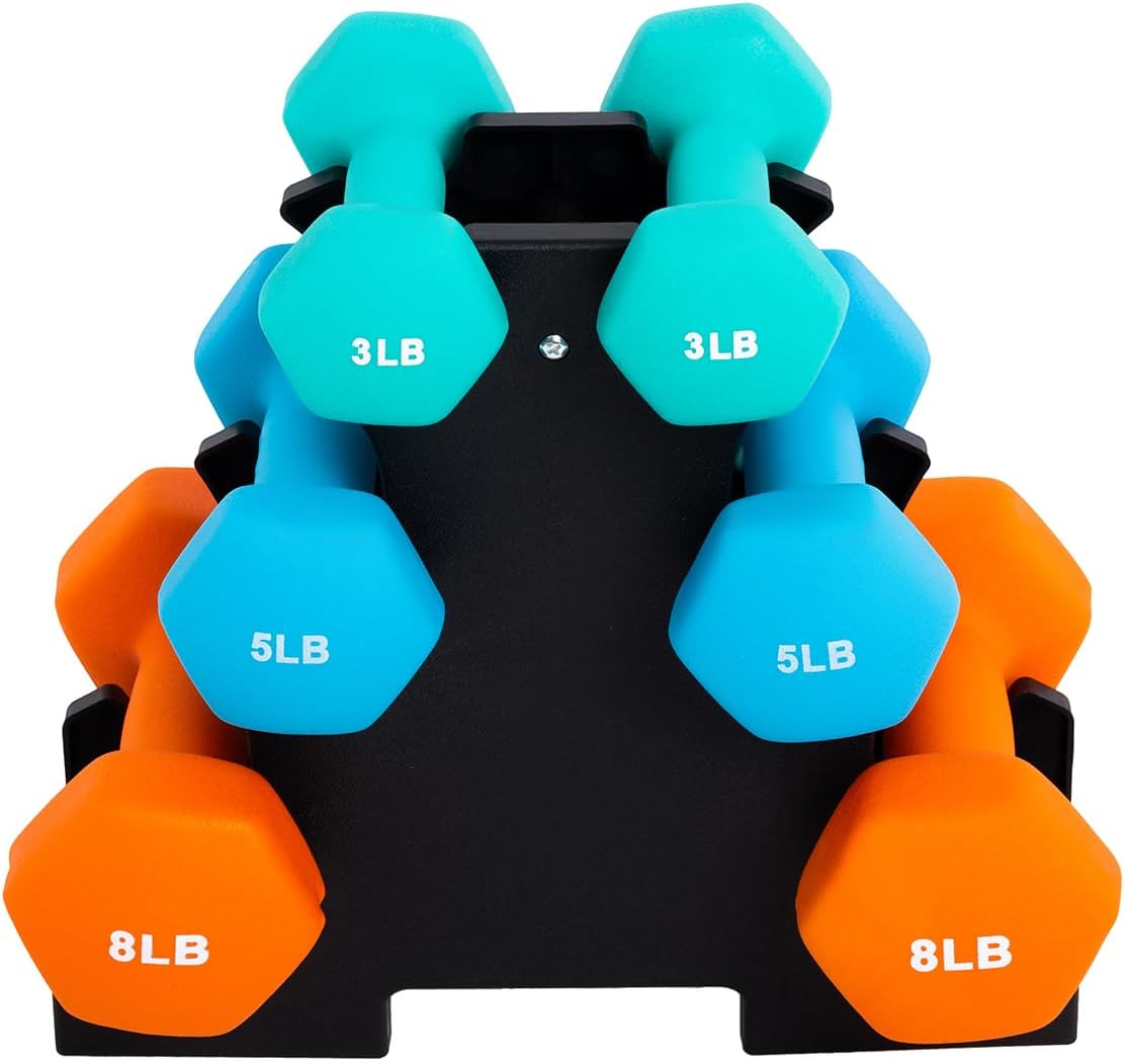 Multi Size 1-8KG/1-15LB Neoprene Dumbbell Set Hex Hand Weights Colorful Vinyl Dipping Gym Equipment Workout Exercise Dumbbells