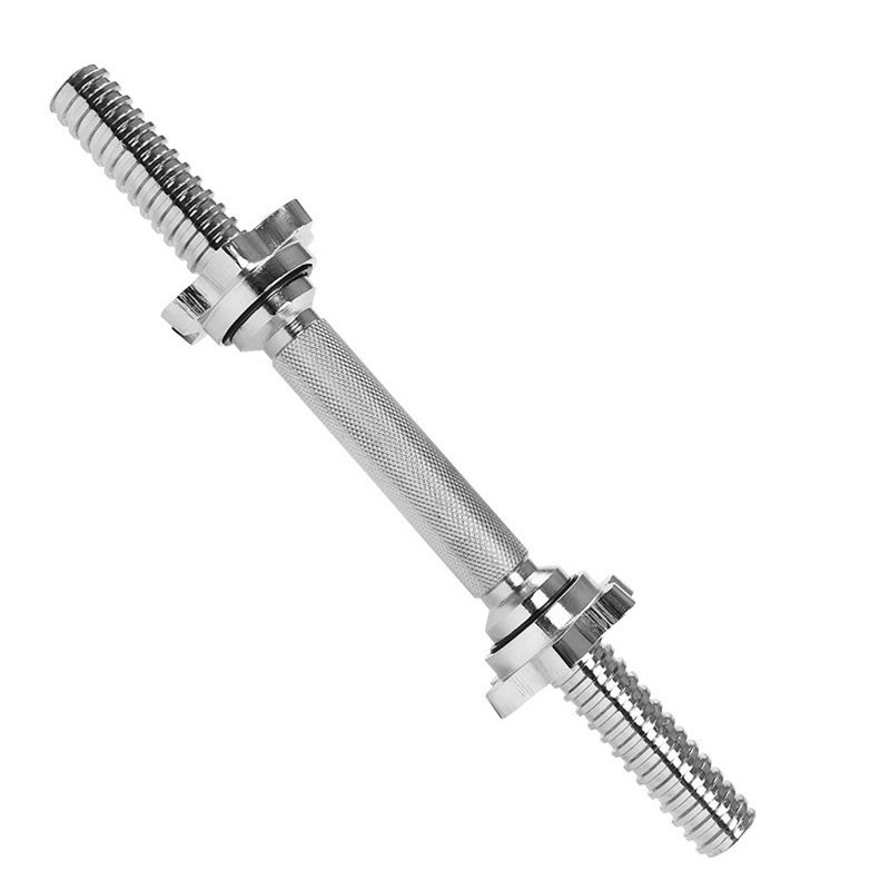MKAS 14Inch Sport Workout Fitness Dumbbell Rod Handle Strength Training Adjustable Chrome Threaded Dumbbells Bar
