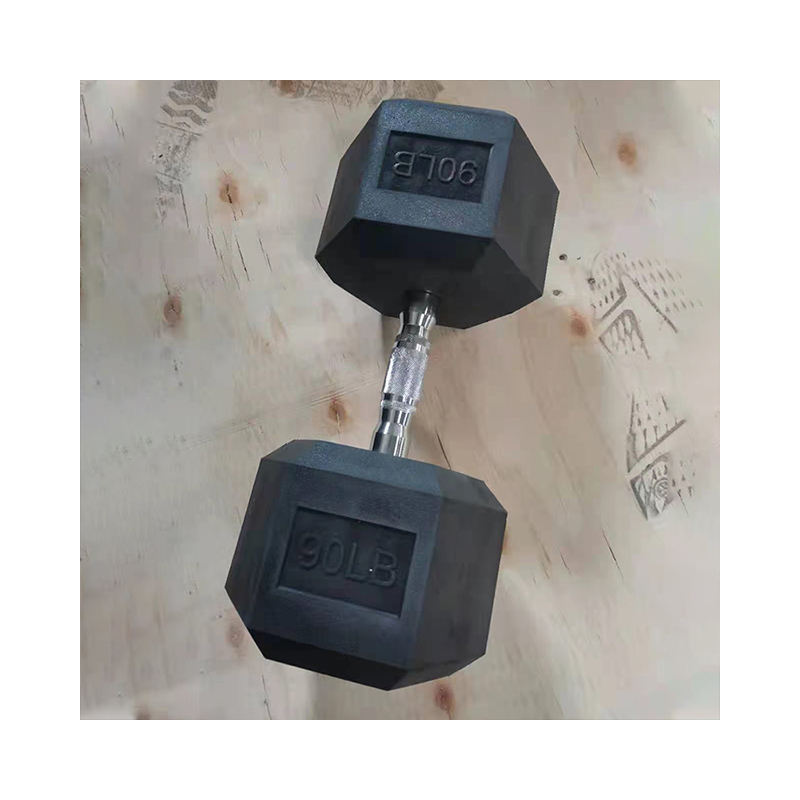 Factory Wholesales Cheap 40lb Rubber Coating Cast Iron Hex Gym Free Weights Dumbbell