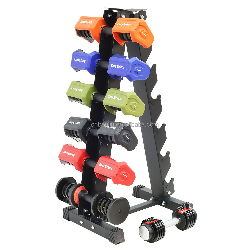 Dinuo Warehouse in Stock Custom Logo Steel A-Frame Triangular 6 Layer 6 Pairs Dumbbell Storage Rack for Home Gym Dumbbells