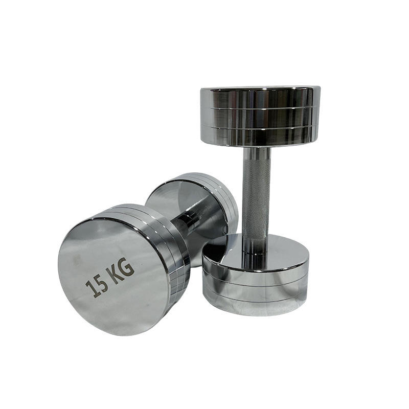 High Quality 15kg Electroplated Dumbbells Solid Pure Steel Home Gym Equipment for Fitness Training Weight Lifting
